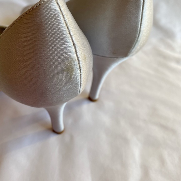 Nina 3” metallic silver satin peep-toe heels - Picture 8 of 9